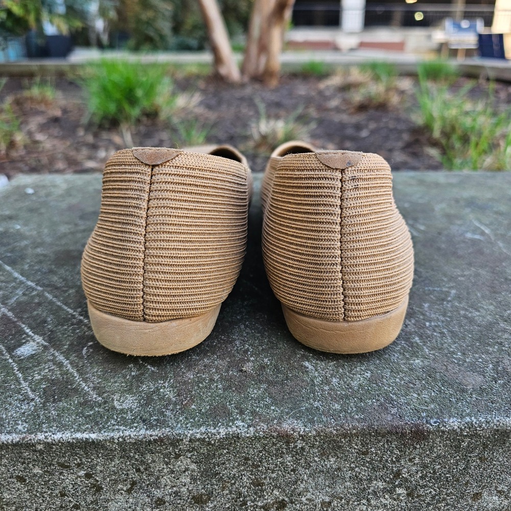 Vivaia Margot Square Toe Flats Tan Ribbed Knit Sustainable Shoes EU 39.5 US 8.5 - Picture 4 of 8